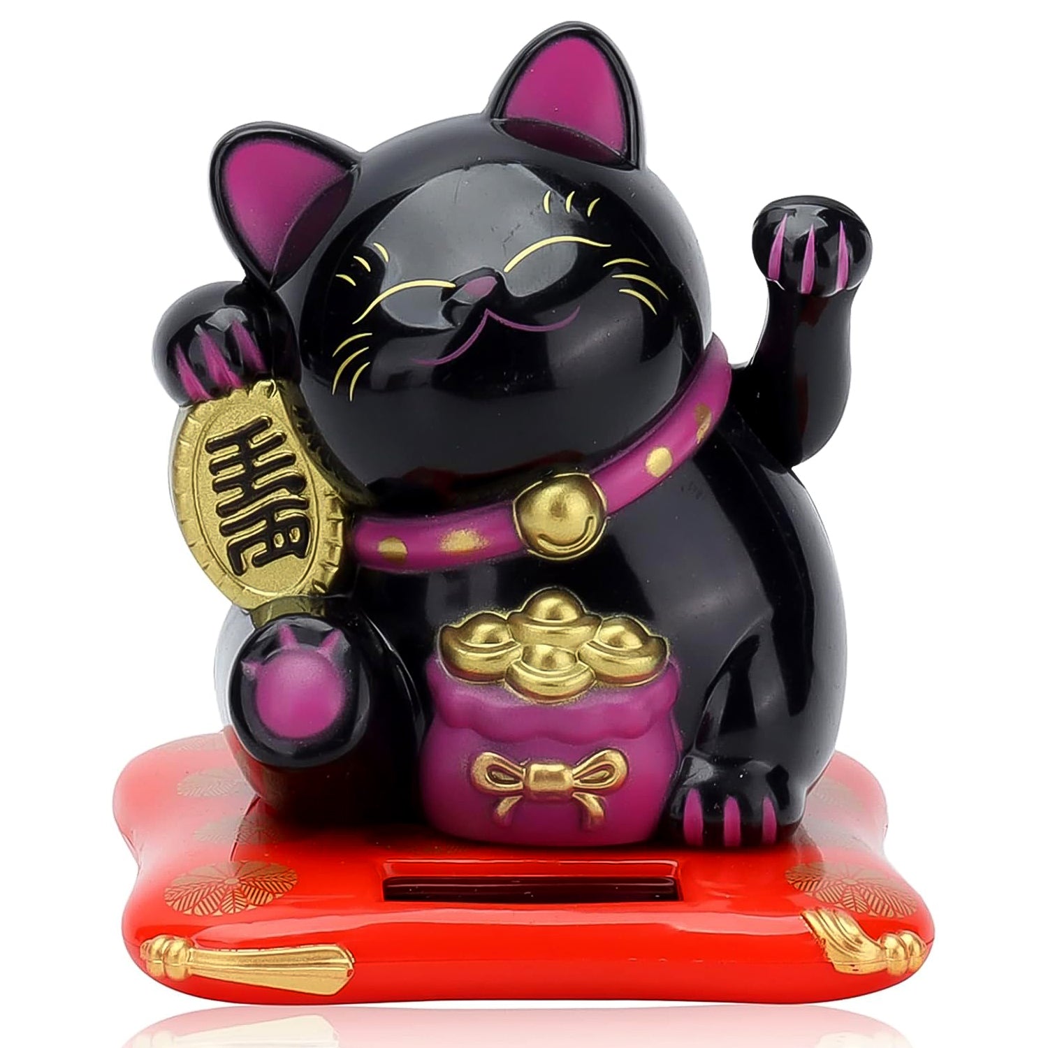 Solar Powered Happy Cat Beautiful With Arm Waves Wealth Cat (1 Pc Mix Color) - Springkart 