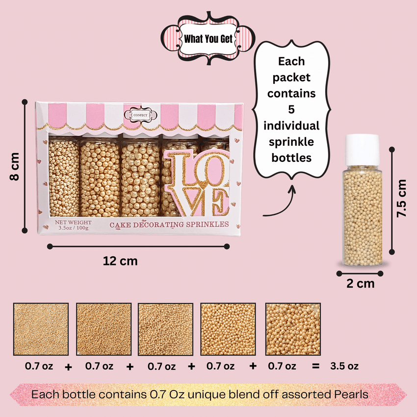 Sparkling Champange Disco Balls Assorted Sprinkles (DB-14) - 100Gms