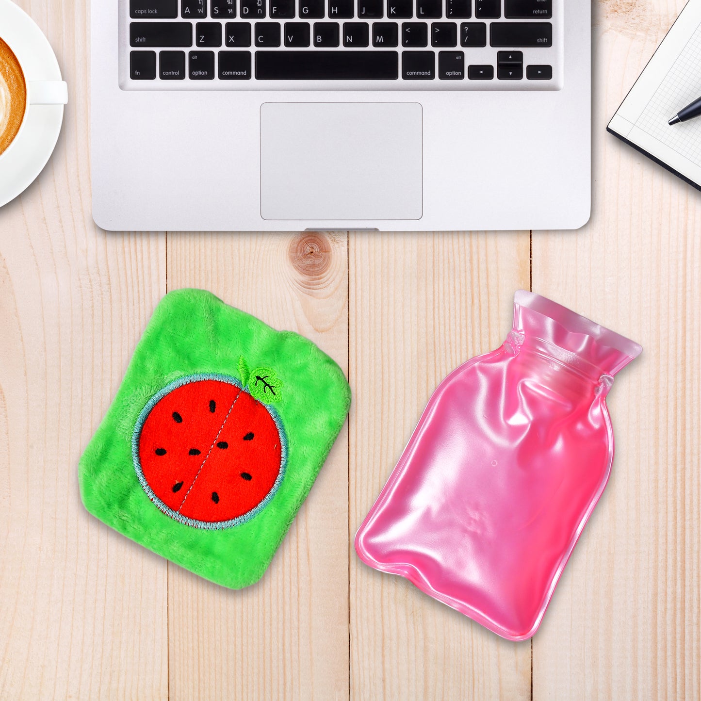 6509 Watermelon Small Hot Water Bag With Cover For Pain Relief Neck Shoulder Pain And Hand Feet Warmer Menstrual Cramps. - Springkart 