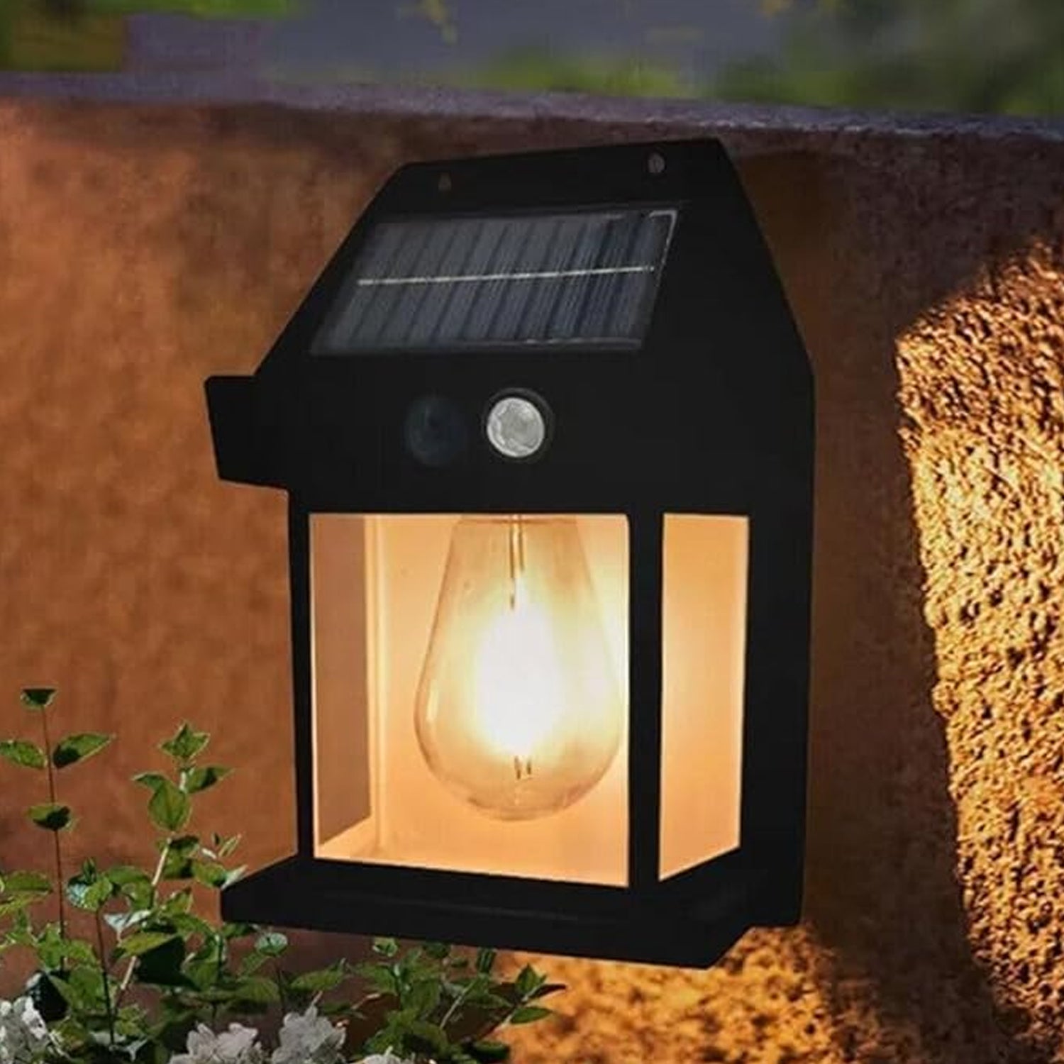 Solar Wall Lights Lamp Outdoor Wireless Dusk To Dawn Porch Lights Fixture Solar Wall Lantern With 3 Modes Motion Sensor Waterproof Exterior Lighting With Clear Panel (1 Pc ) - Springkart 