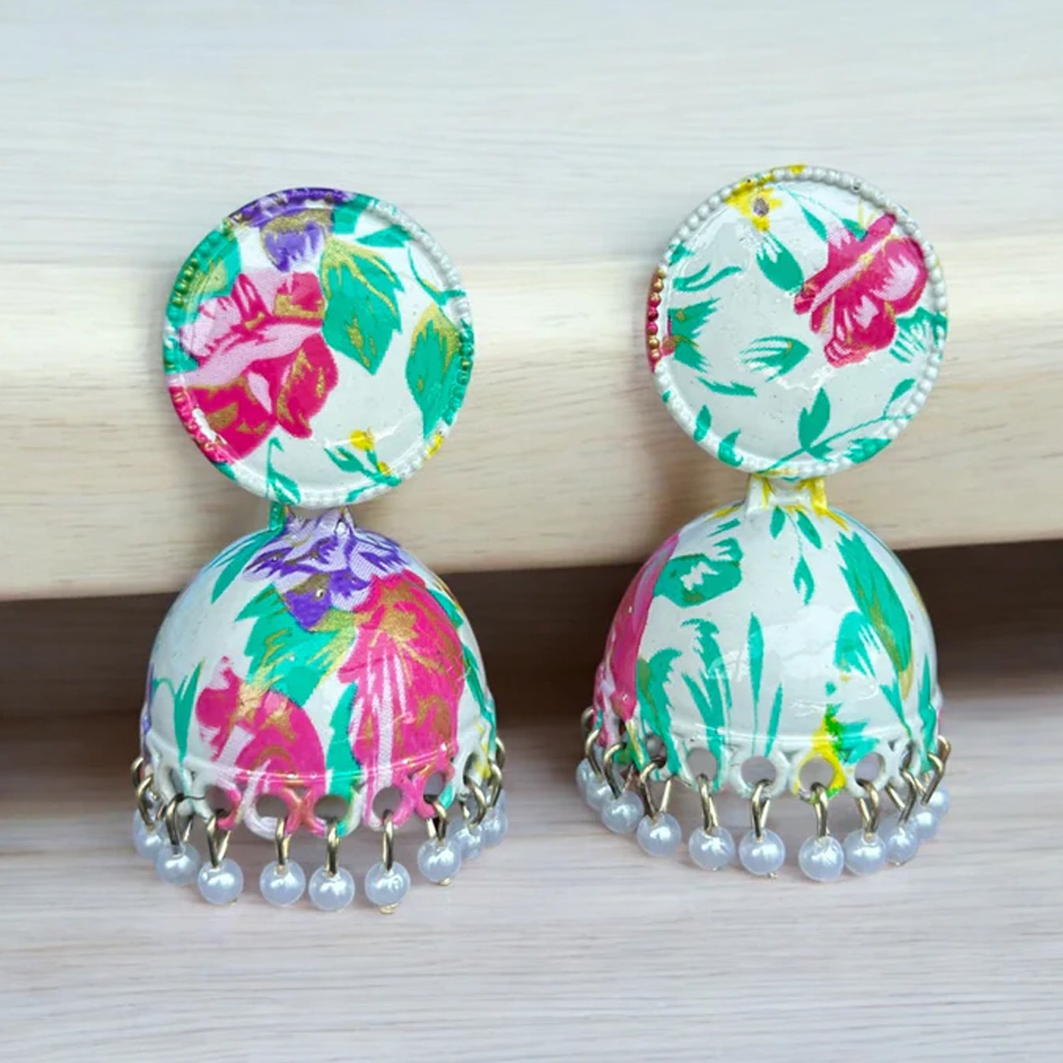 Jhumka Earrings Buti For Women Girls (1 Pair Mix Color Design) - Springkart 