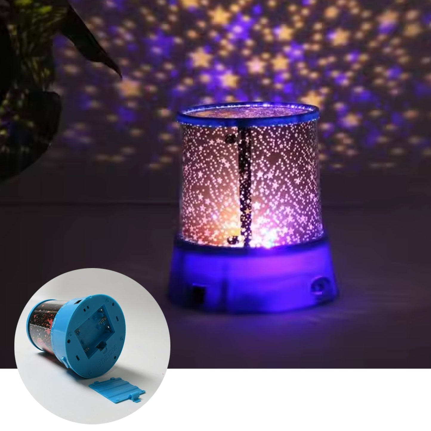 LED Projector Night Light Amazing Lamp, 3 Battery operated lamps, Rotation With the music Function, Master for Kids Bedroom Home Decoration Night Romantic Gift (Battery Not Included / 1 pc) - Springkart 