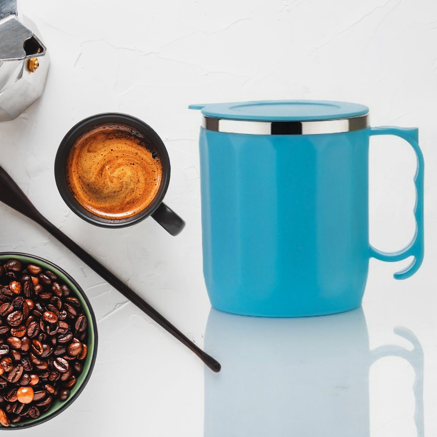 Stainless Steel Lid Cover Hot Coffeetea Mug Hot Insulated Double Wall Stainless Steel Coffee And Milk Cup With Lid - Coffee Cup Approx 250 Ml 300 Ml ( 1 Pc Mix Color) - Springkart 