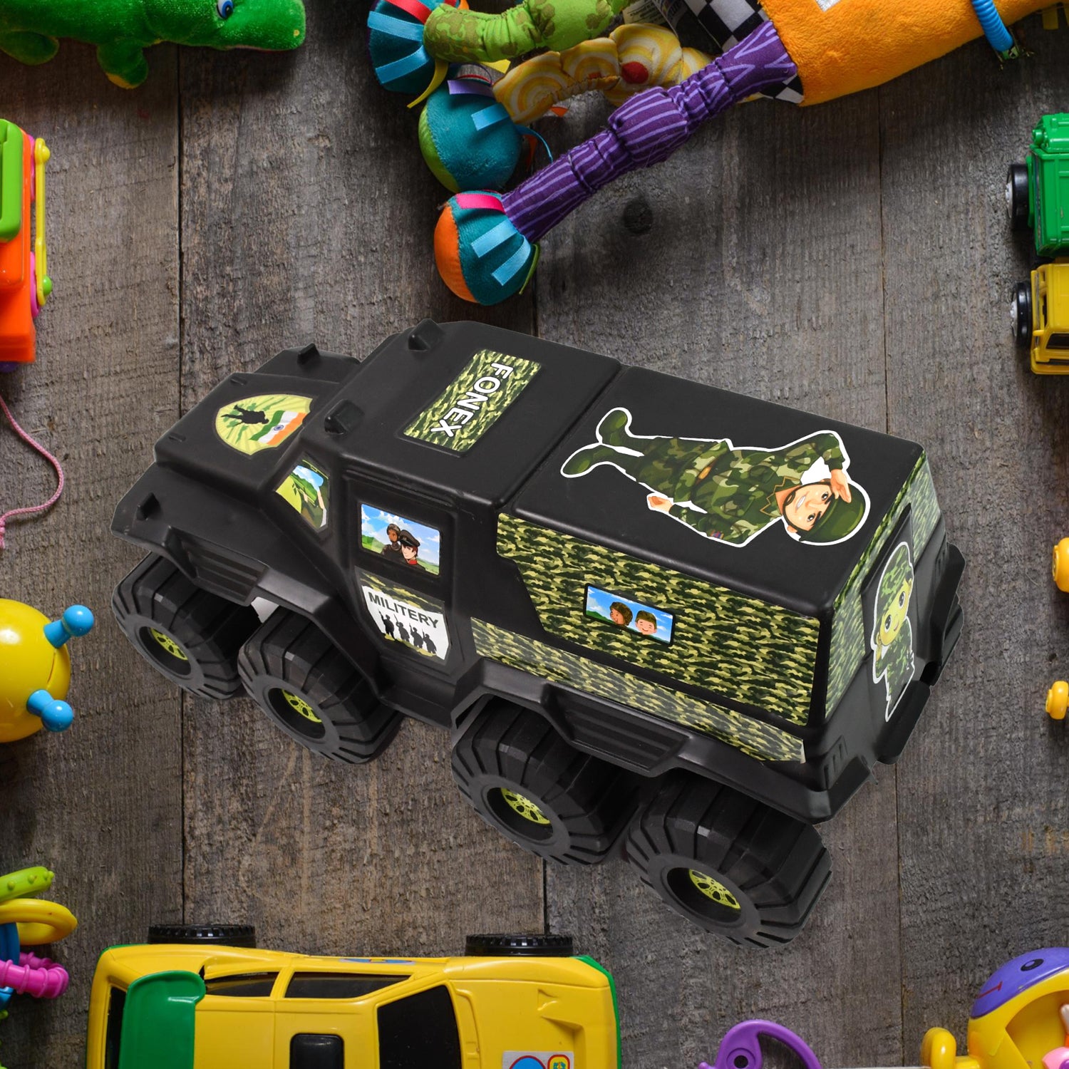 Big Military 8-wheel Plastic Car Toy (1 Pc) - Springkart 