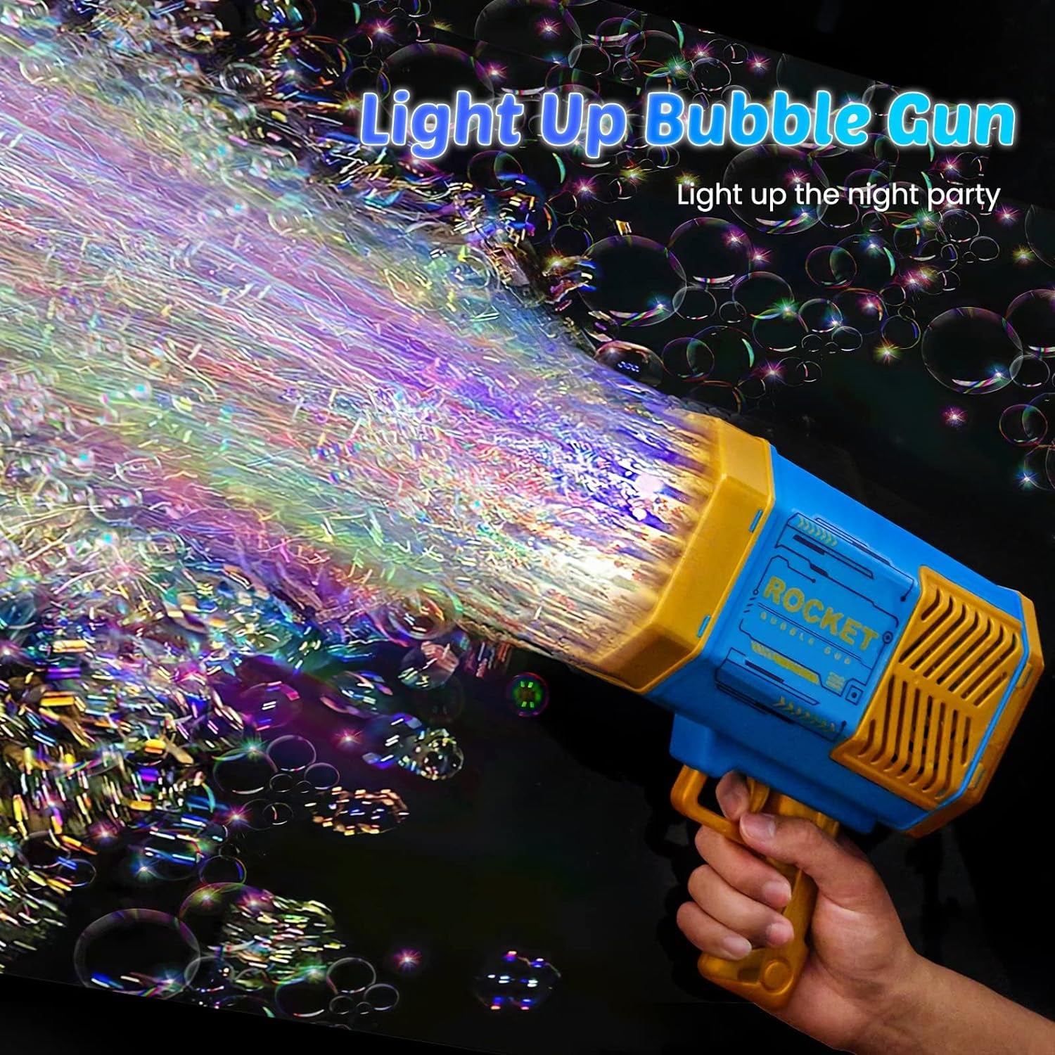 17923 69 Holes Big Rechargeable Powerful Machine Bubble Gun Toys For Kids Adults Bubble Makers Big Rocket Boom Bubble Blower Best Gifts - Springkart 