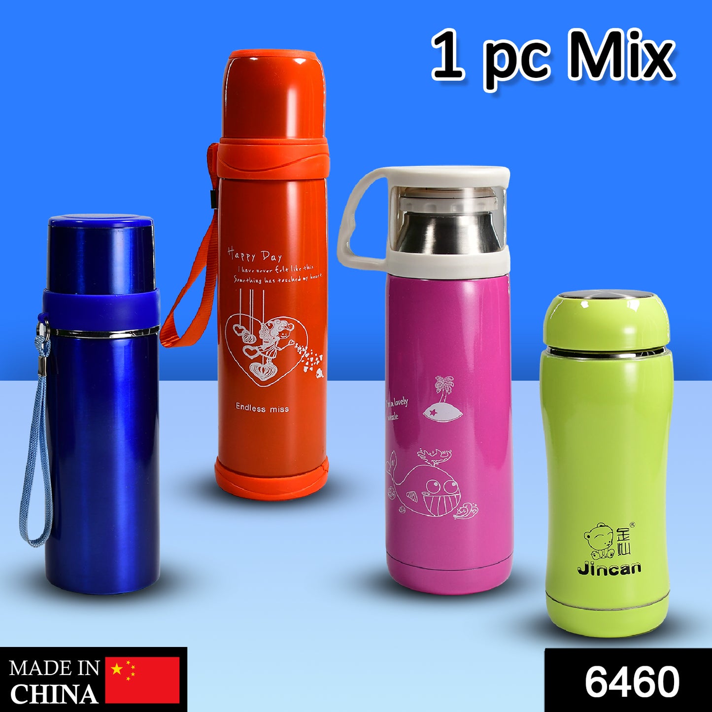 6460 1pc Stainless Steel Mix Bottles For Storing Water And Some Other Types Of Beverages Etc. - Springkart 