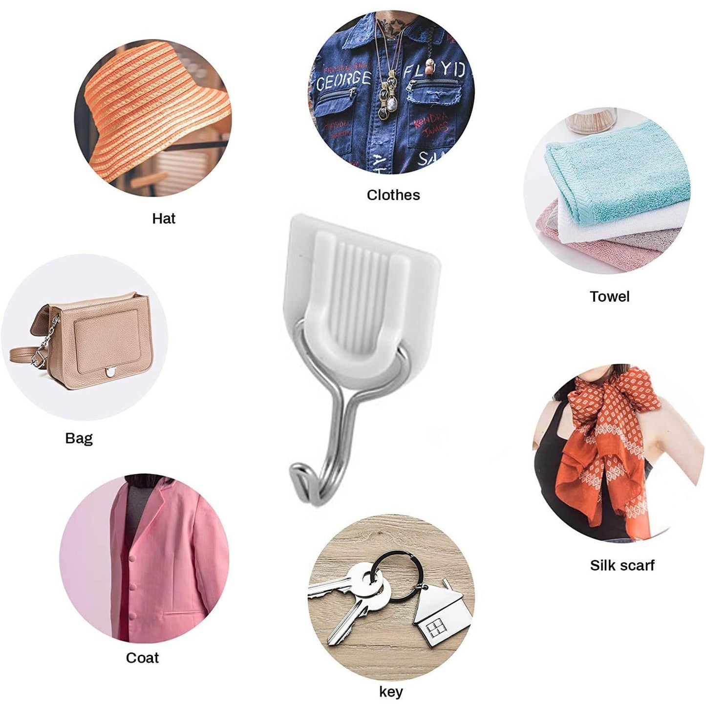1627 Adhesive Sticker Abs Plastic Hook Towel Hanger For Kitchenbathroom - Springkart 