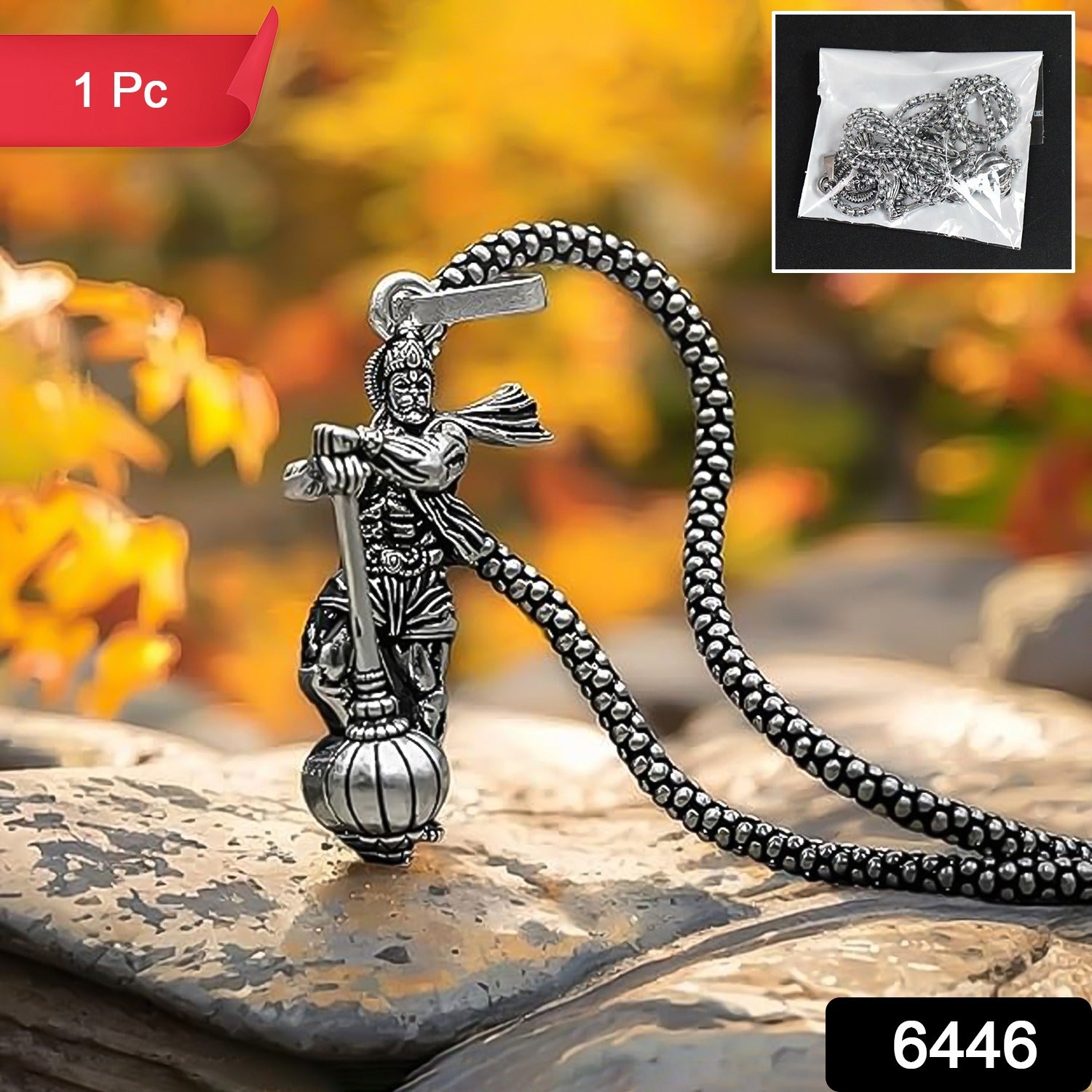 Hanuman Ji Pendant With Gada Religious Jewellery For Men And Women (1 Pc) - Springkart 