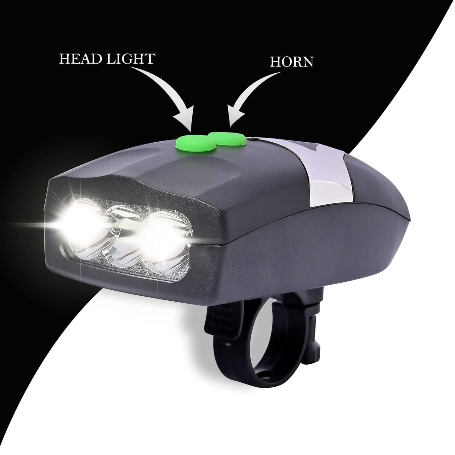Bicycle 3 Led White Headlight Lamp (1 Pc Battery Not Included) - Springkart 