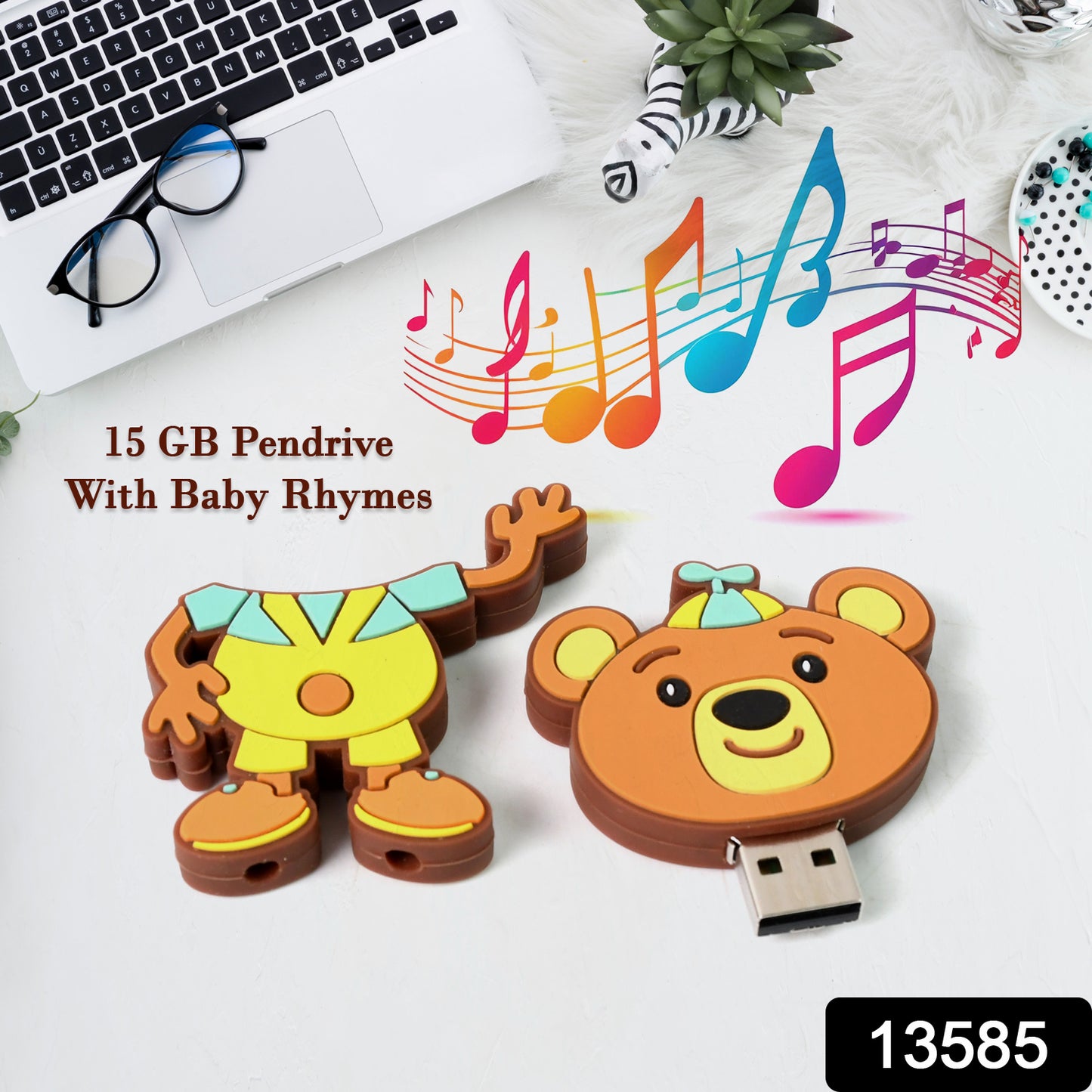 Portable Cartoon Shape Silicone Usb Pen Drive Flash Disk (15 Gb With Baby Rhymes Song 1 Pc) - Springkart 