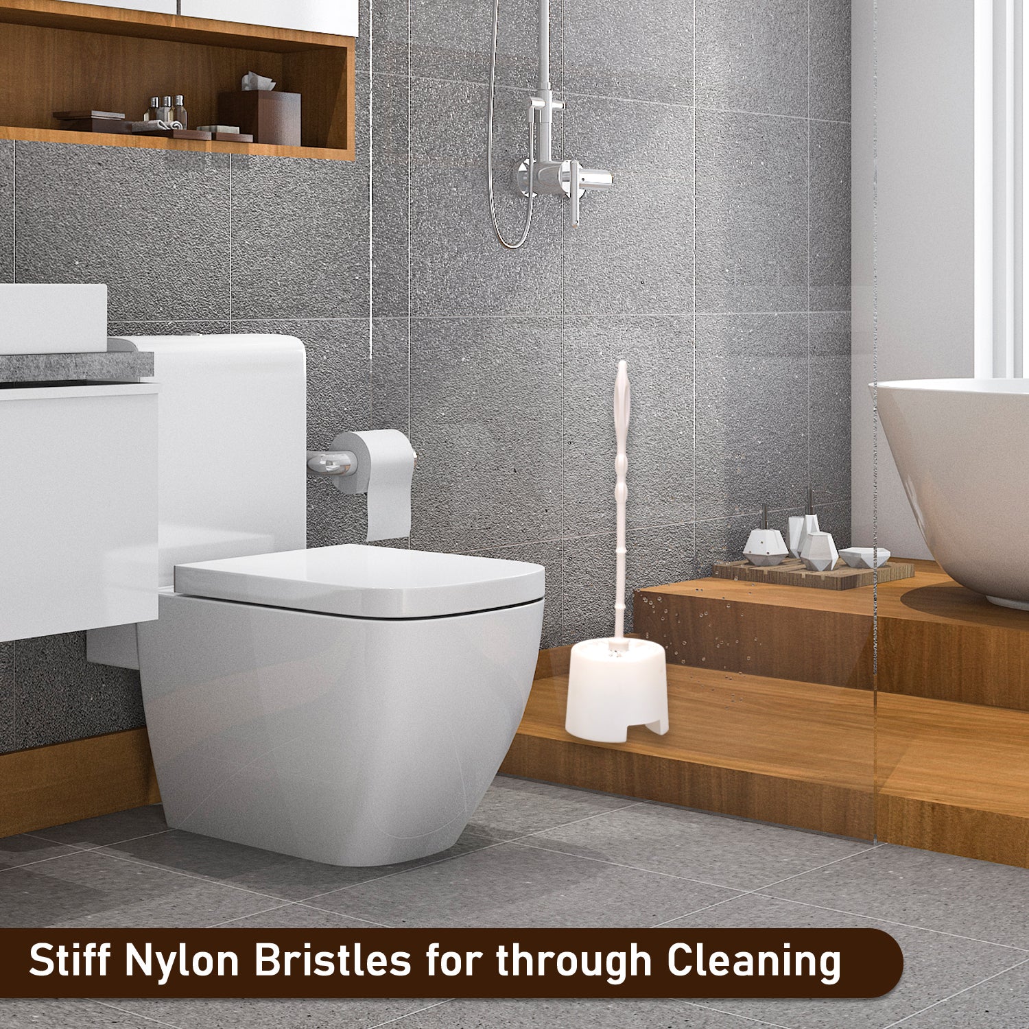 6615 Toilet Cleaning Brush With Potted Holder - Springkart 