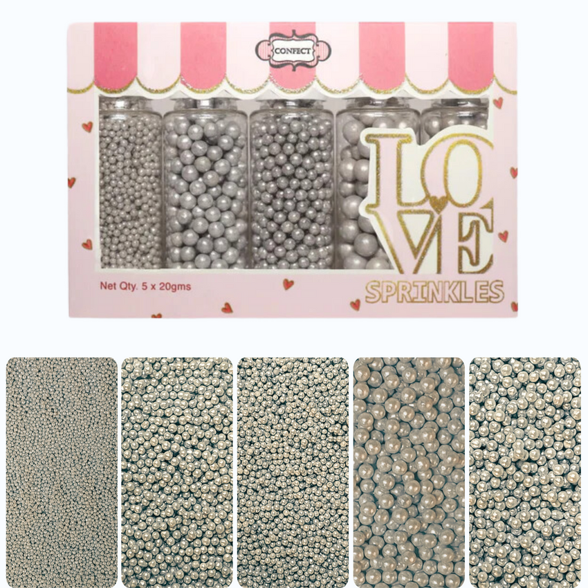 Shimmering Sliver Disco Balls Assorted Sprinkles (DB-11) - 100Gms