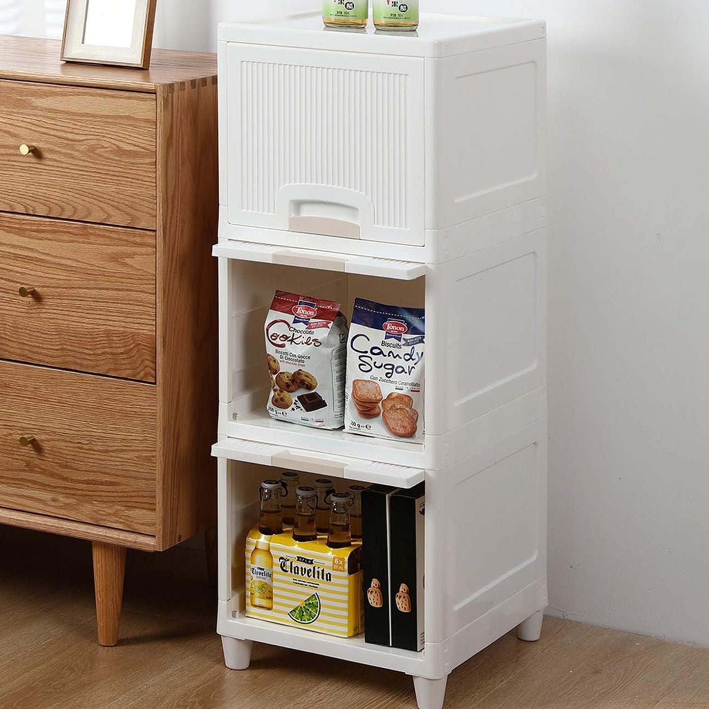 Multipurpose Storage Cabinet Storage Solutions Plastic Drawers Multi Layer Wardrobe Storage Drawers Foldable Multipurpose Drawer Units For Kitchen Bathroom Bedroom Cloth (3layer) - Springkart 