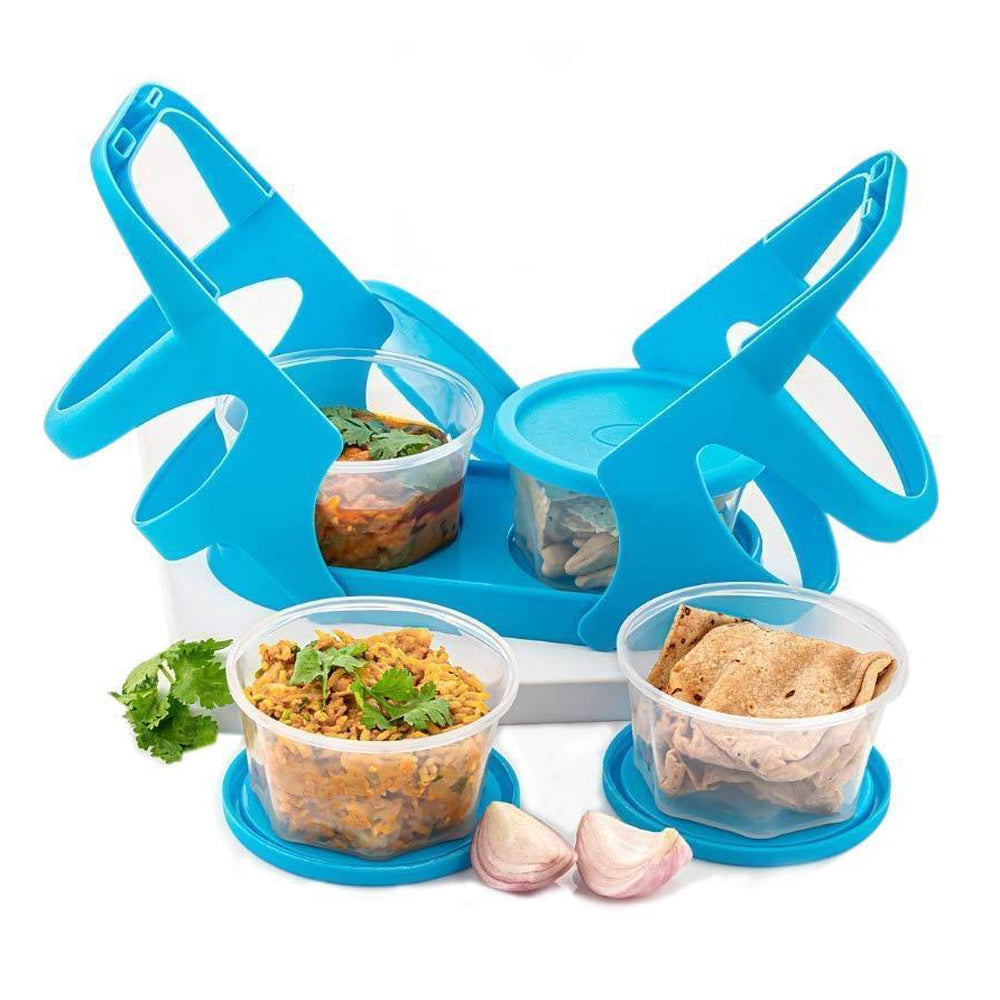Lunch Box (200 ml each Container) with Attractive Stand - 4 pcs - Springkart 