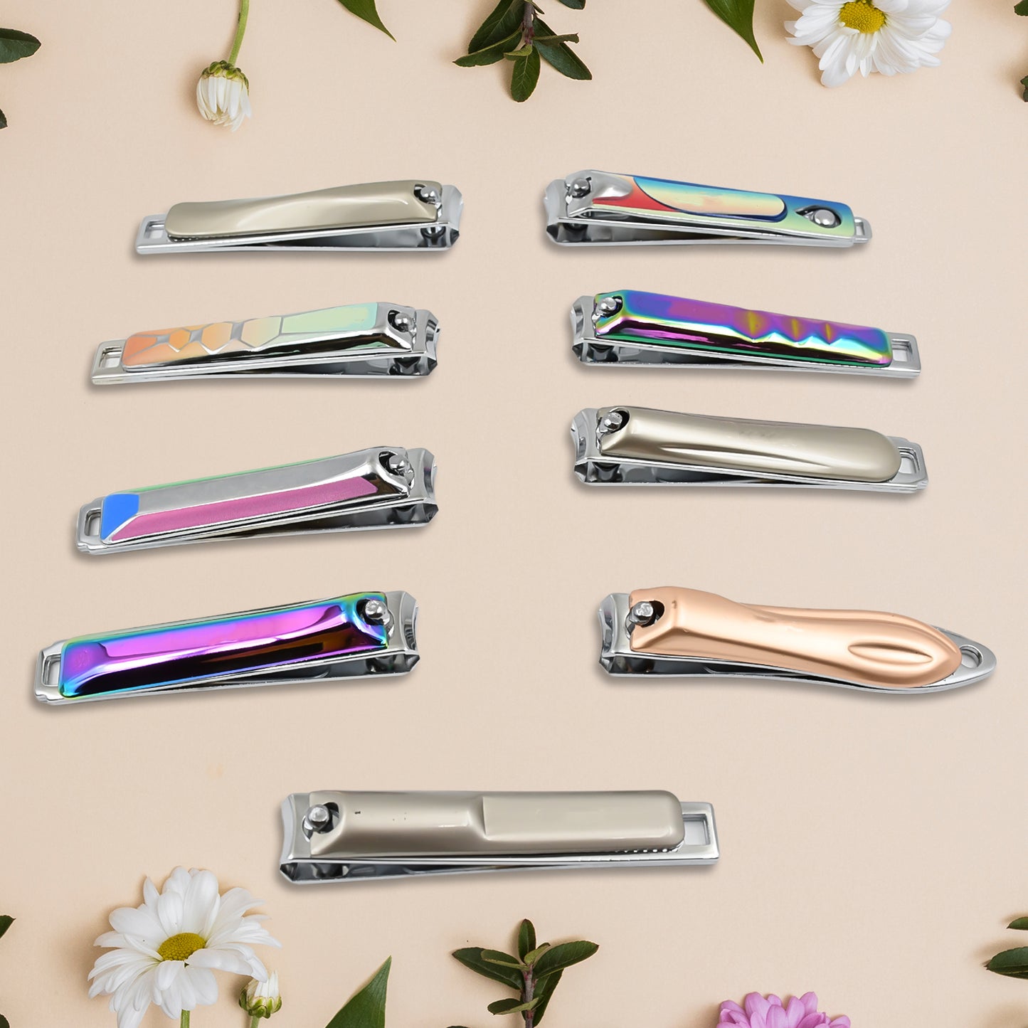 Stainless Steel Folding Portable Large Nail Clippers With Nail File (1 Pc Mix Design) - Springkart 
