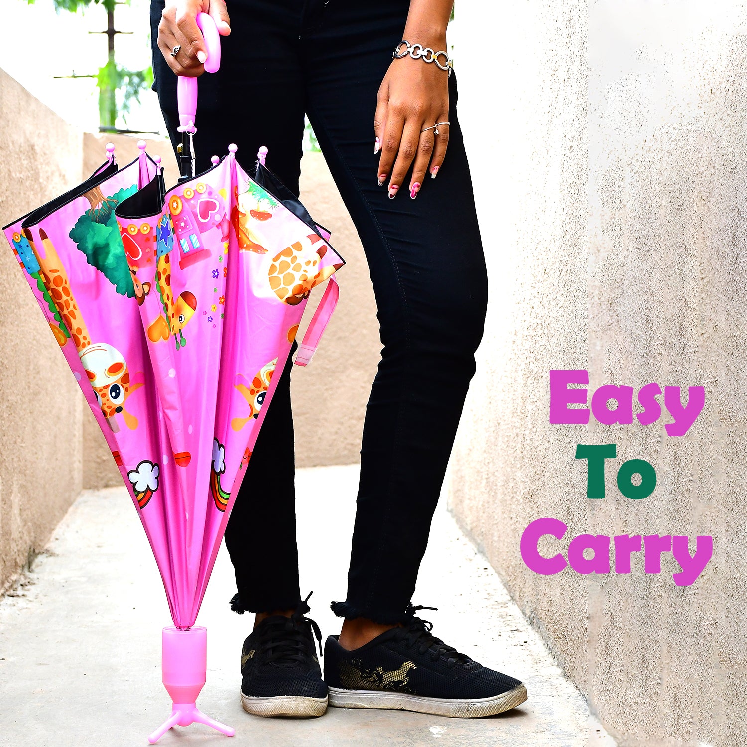 6247 Umbrella With Handle And Lightweight Safety Round Plastic Cap - Springkart 