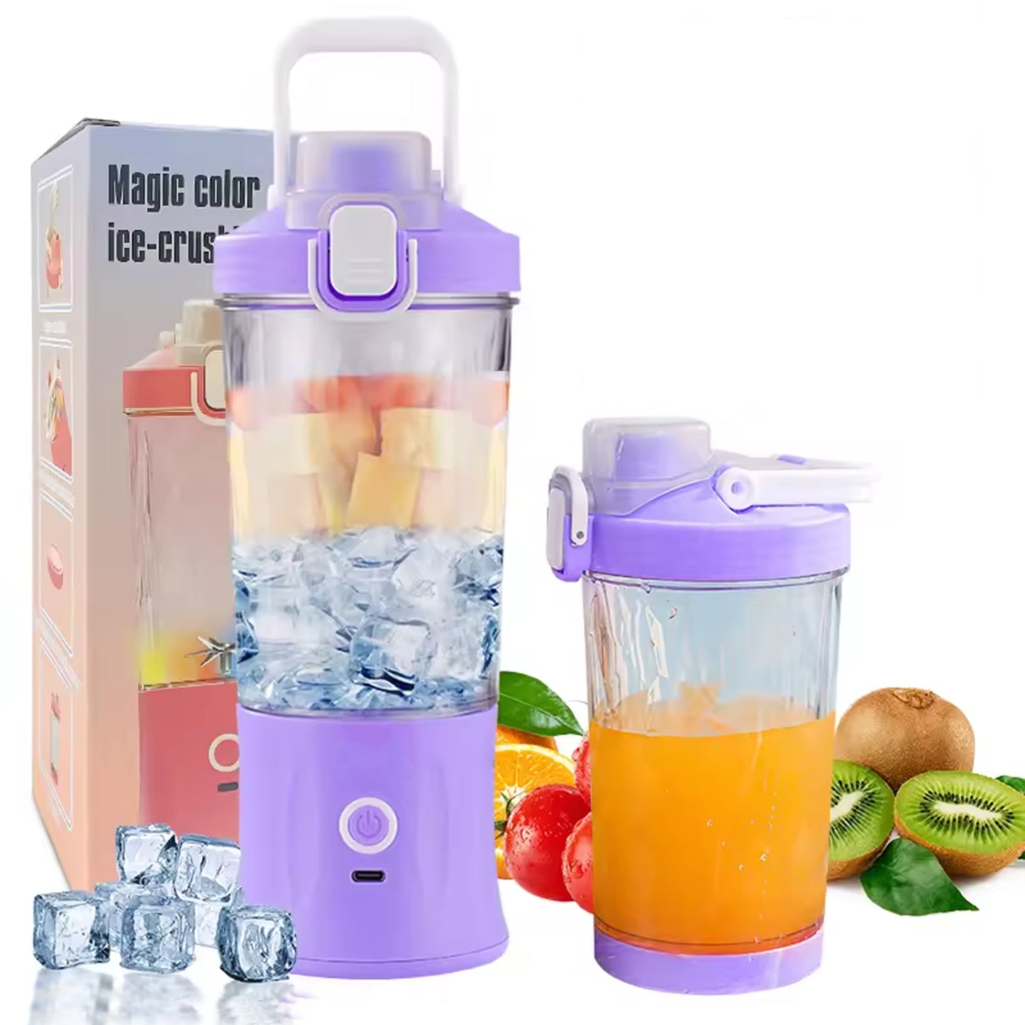 Eletric Crusher Juicer With Multicolor Light 8 Blades (600 Ml Multicolor) - Springkart 