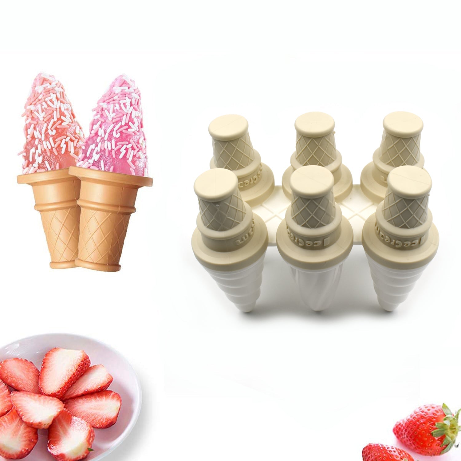 6304 6 Pc Ice Cream Mold Used For Making Ice-creams In All Kinds Of Places Including Restaurants And Ice-cream Parlours Etc. - Springkart 