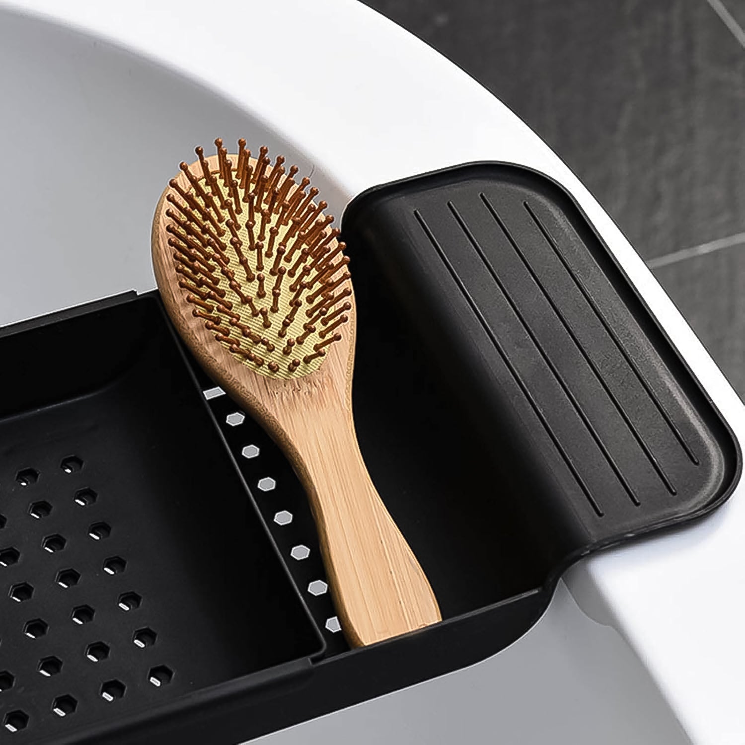 Retractable Bath Caddy Retractable Bathtub (78 Cm Long Adjust 1 Pc With Brown Box) - Springkart 