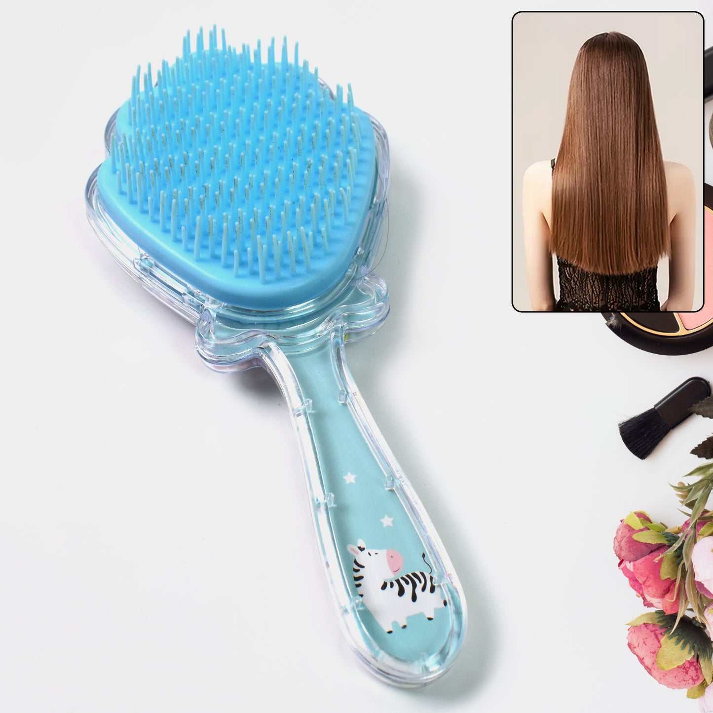 Cartoon Hair Brush Massage Shower Comb Blur Wet Salon (1 Pc )