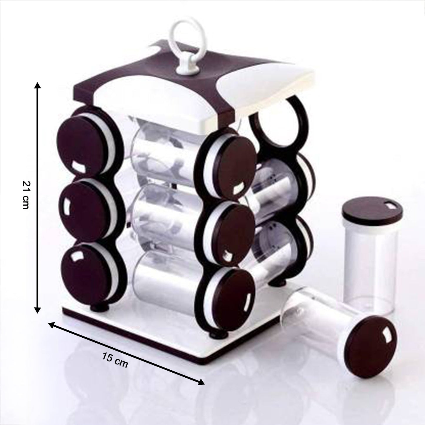 Spice Jar Set - Food Grade Plastic 12pcs Spice Jar (Brown Box) - Springkart 