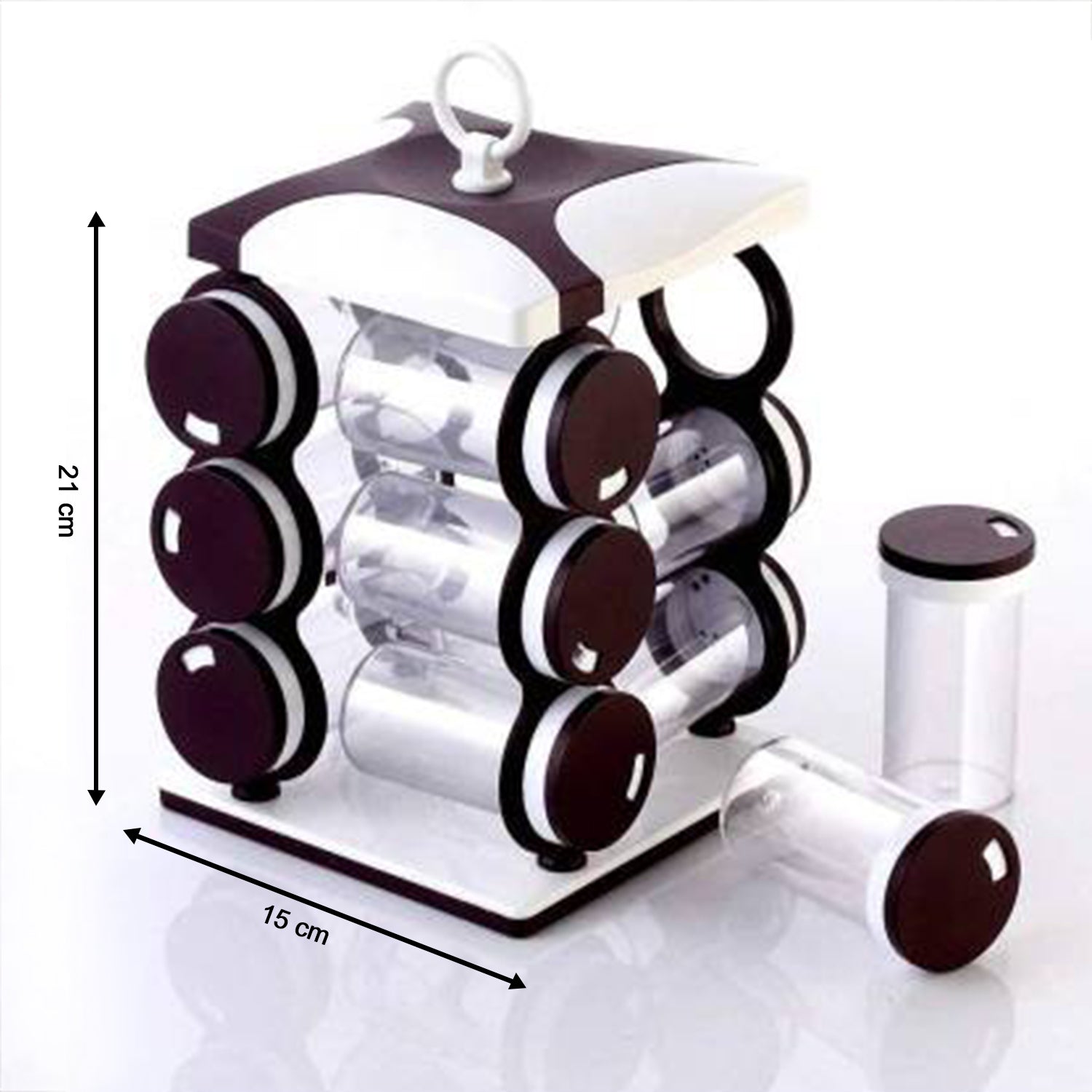 Spice Jar Set - Food Grade Plastic 12pcs Spice Jar (Brown Box) - Springkart 