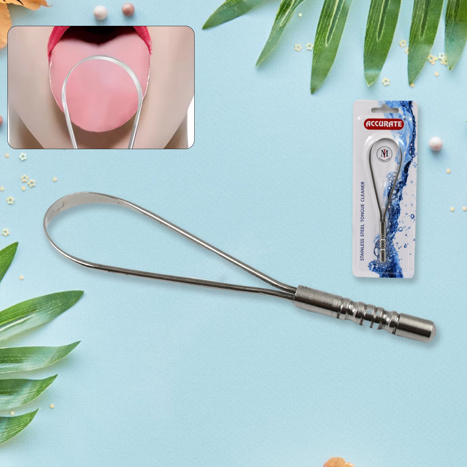 Steel Tongue Cleaner Tongue Scraper (1 Pc) - Springkart 