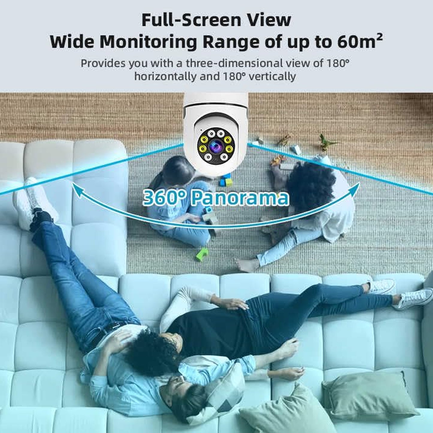 V380 Pro Fisheye 360 Degree Panoramic Wireless Wifi Ip Cctv Security Camera (Pack Of 1) - Springkart 