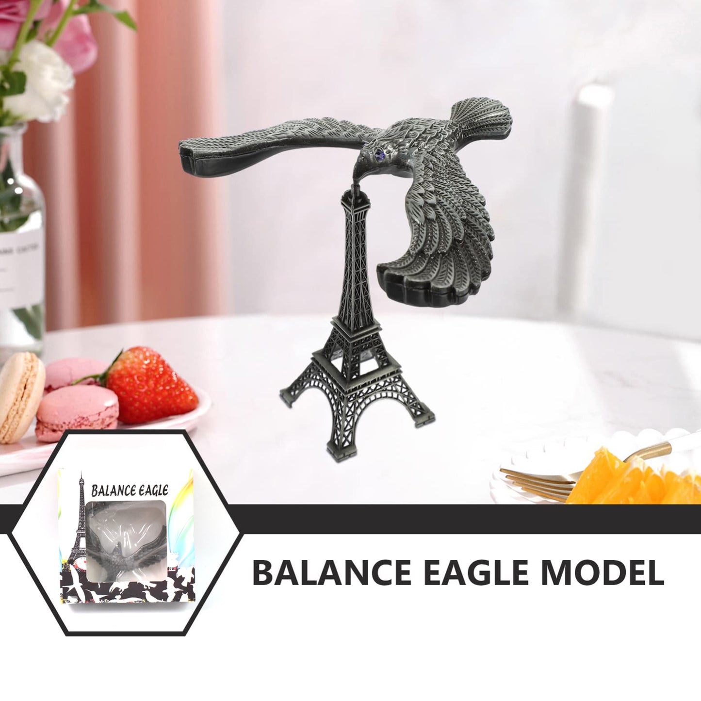 Balancing Bird Metal Eiffel Tower Statue Balance Eagle Toy (1 Set) - Springkart 
