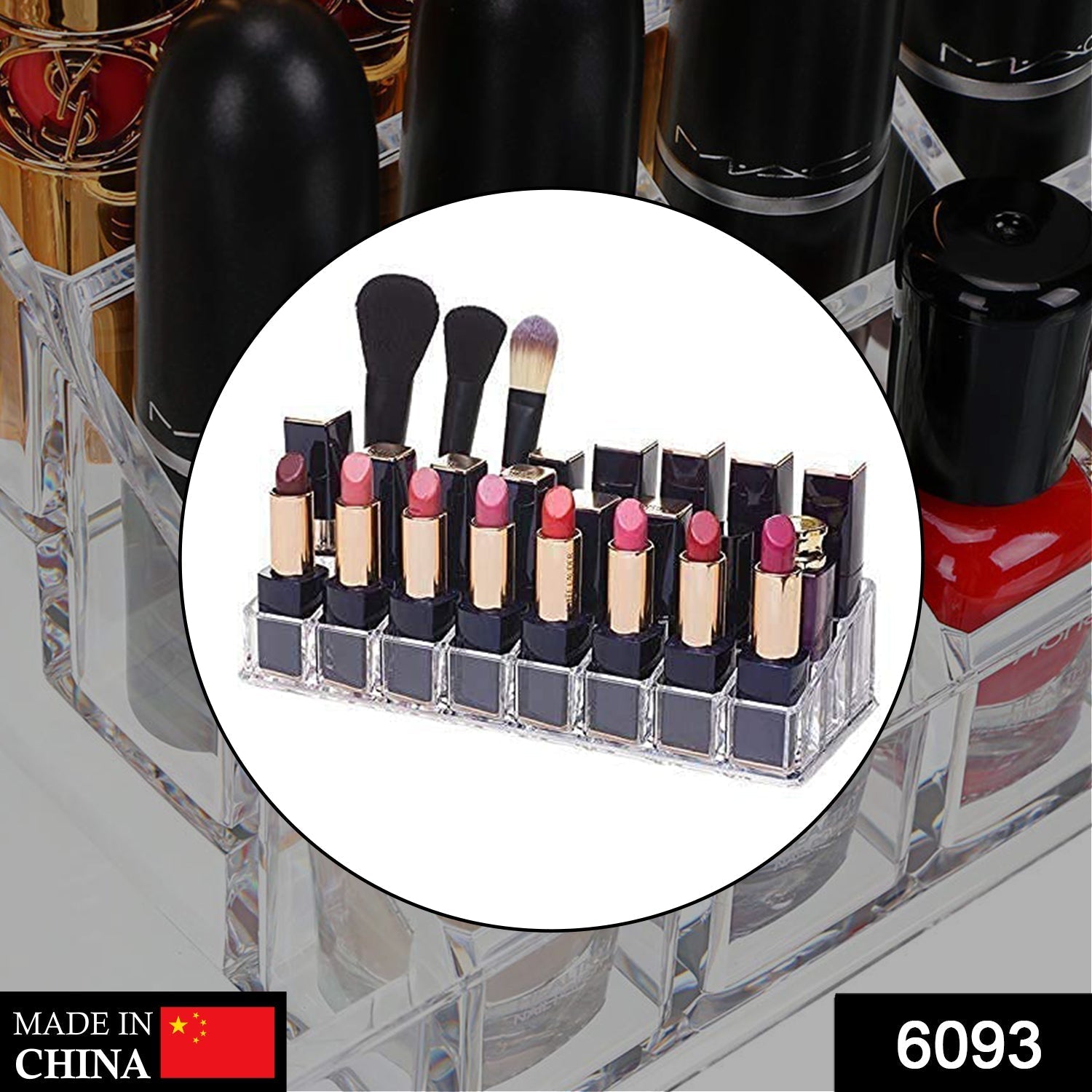 Acrylic Multi Purpose Lipstick Cosmetics Stand Display Holder 24 Section - Springkart 