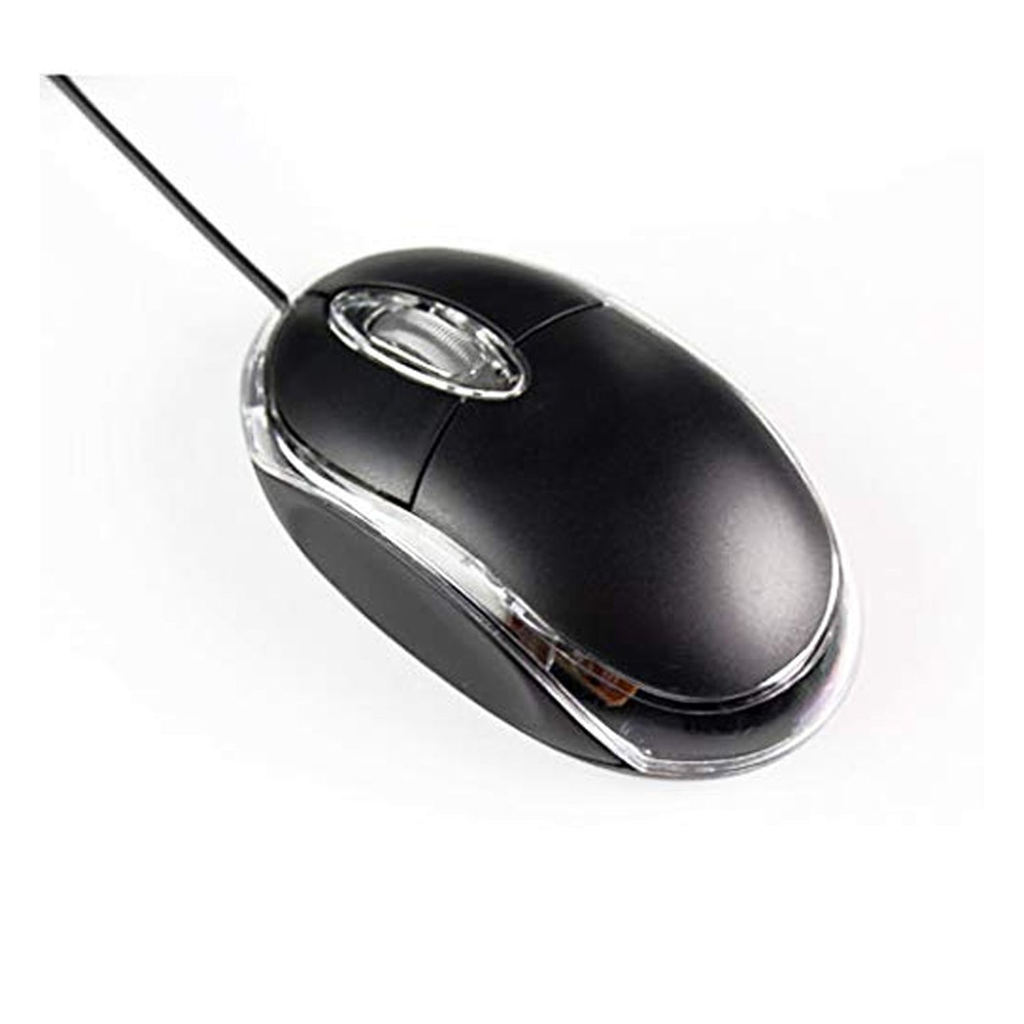 USB optical mouse with a clear view of its scroll wheel and buttons