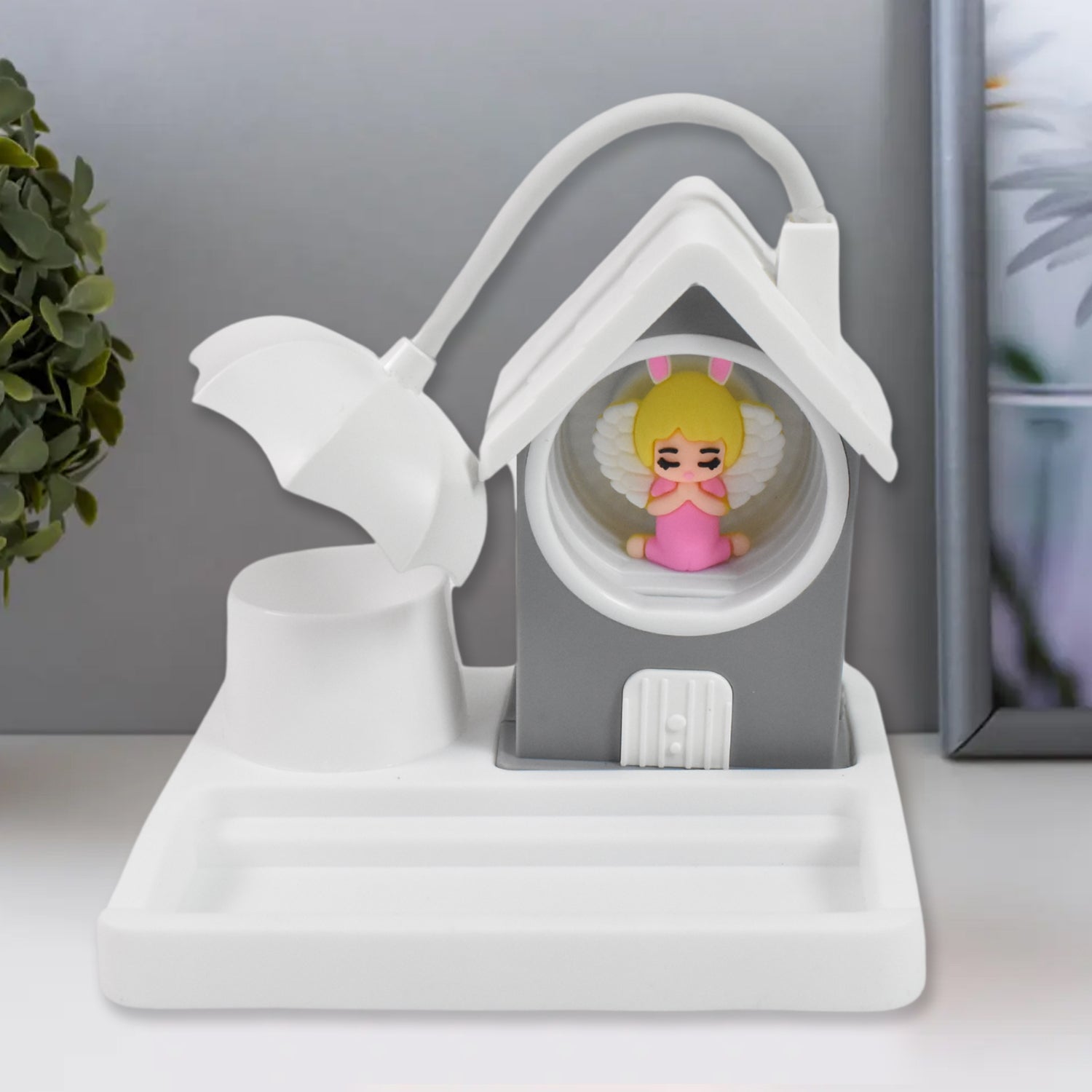 Cute Lovely Cartoon Home Design With Plastic Base Led Desk Light Multi Color Changes (1 Pc) - Springkart 