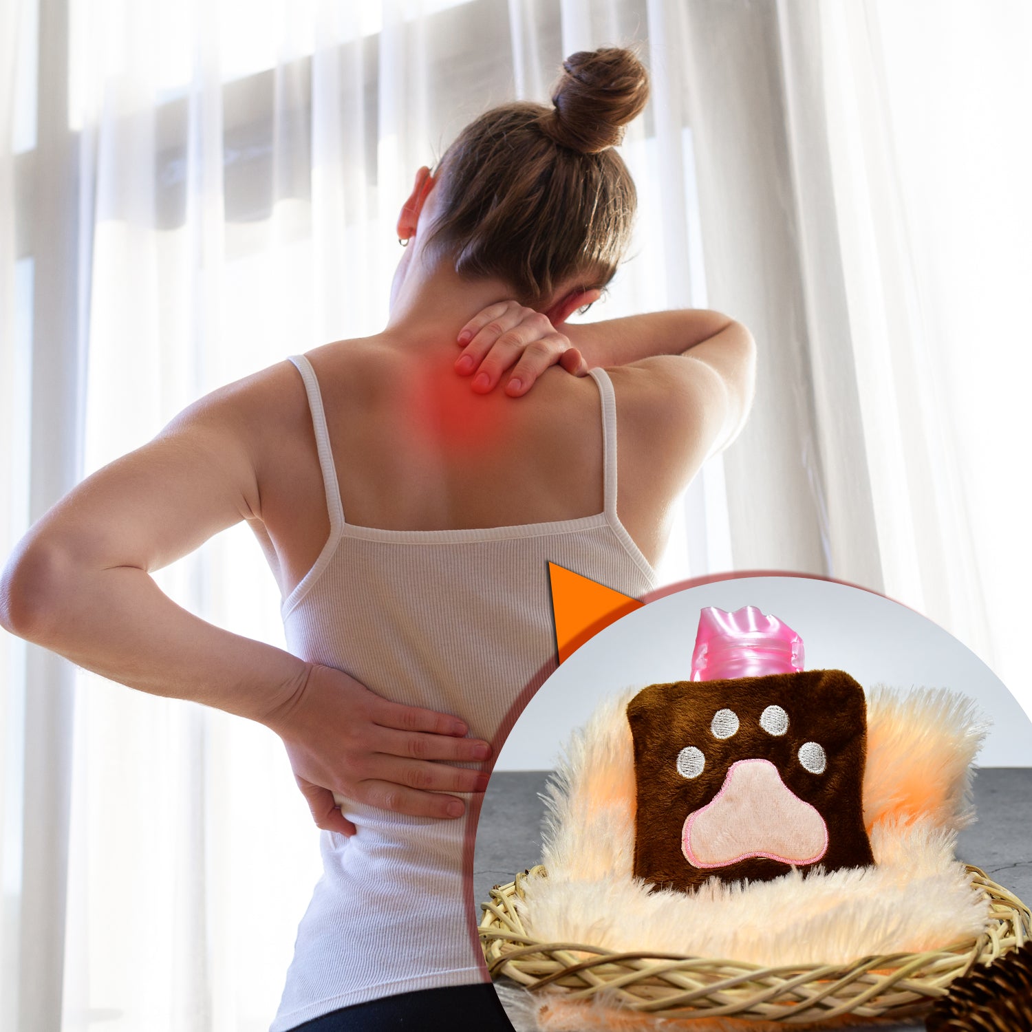 6518 Paw Print Small Hot Water Bag With Cover For Pain Relief Neck Shoulder Pain And Hand Feet Warmer Menstrual Cramps. - Springkart 