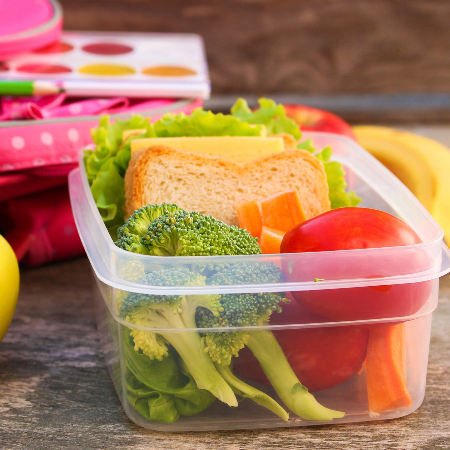 Plastic Square Lunch Box Kitchen Containers Set (3 Pcs Set) - Springkart 