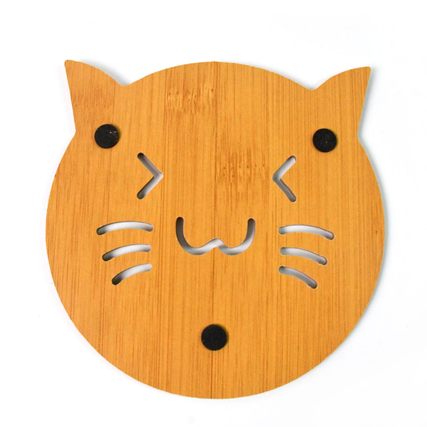Square Bamboo Wood Table Place Mat Hot Pot Cup Mat Tea Coaster(1414 Cm 1 Pc) - Springkart 