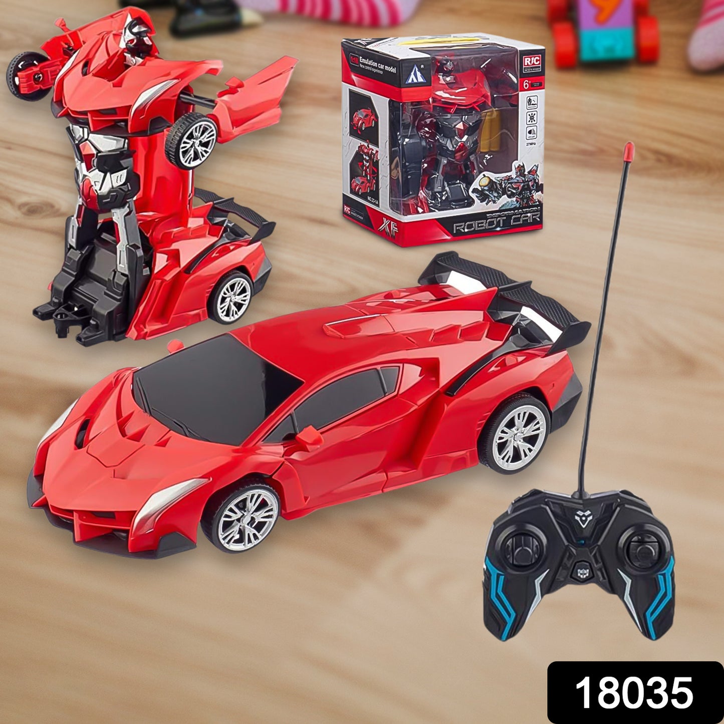 2 In 1 Automatic Robot Converted Remote Control Car With Light Scale 360drifting Deformation Robot Car Toy Kids Boys Robot Convertunique Toy For Boys (1 Pc) - Springkart 