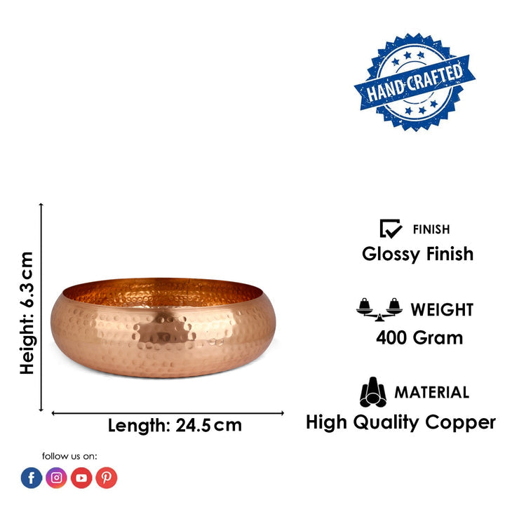 Decorative Hammered Pattern Copper Urli