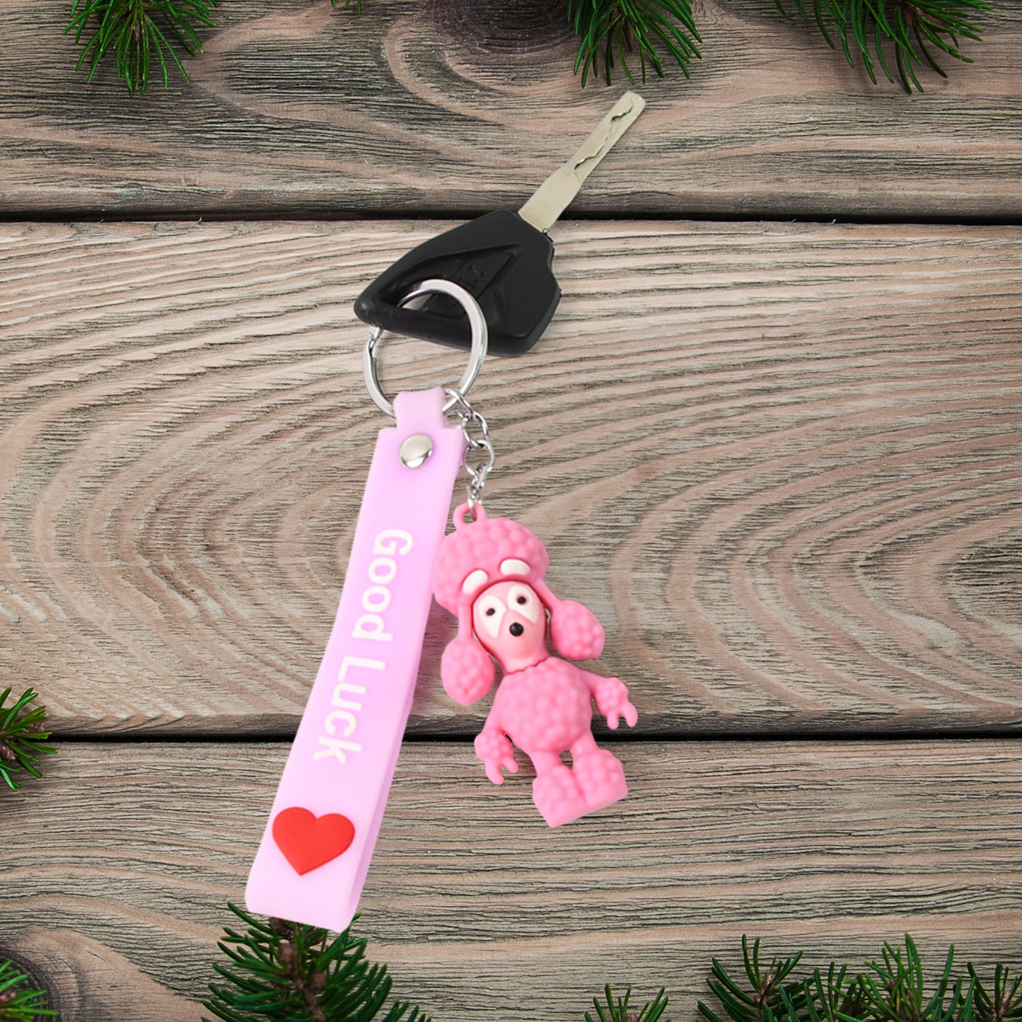 Cute Cartoon Silicone 3d Key Chain With Metal Hook Strap (Pack Of 1) - Springkart 