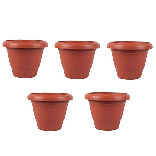 Garden Heavy Plastic Planter Pot / Gamla (Brown, Pack of 1) - Springkart 
