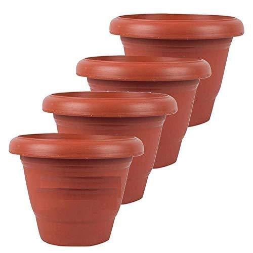 Garden Heavy Plastic Planter Pot / Gamla (Brown, Pack of 1) - Springkart 