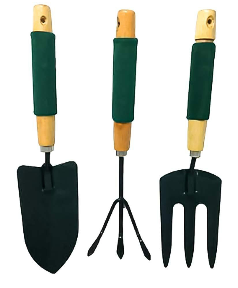 Gardening Tool Wood Handle Cultivator Trowel Forks Tool Set (3 pack) - Springkart 