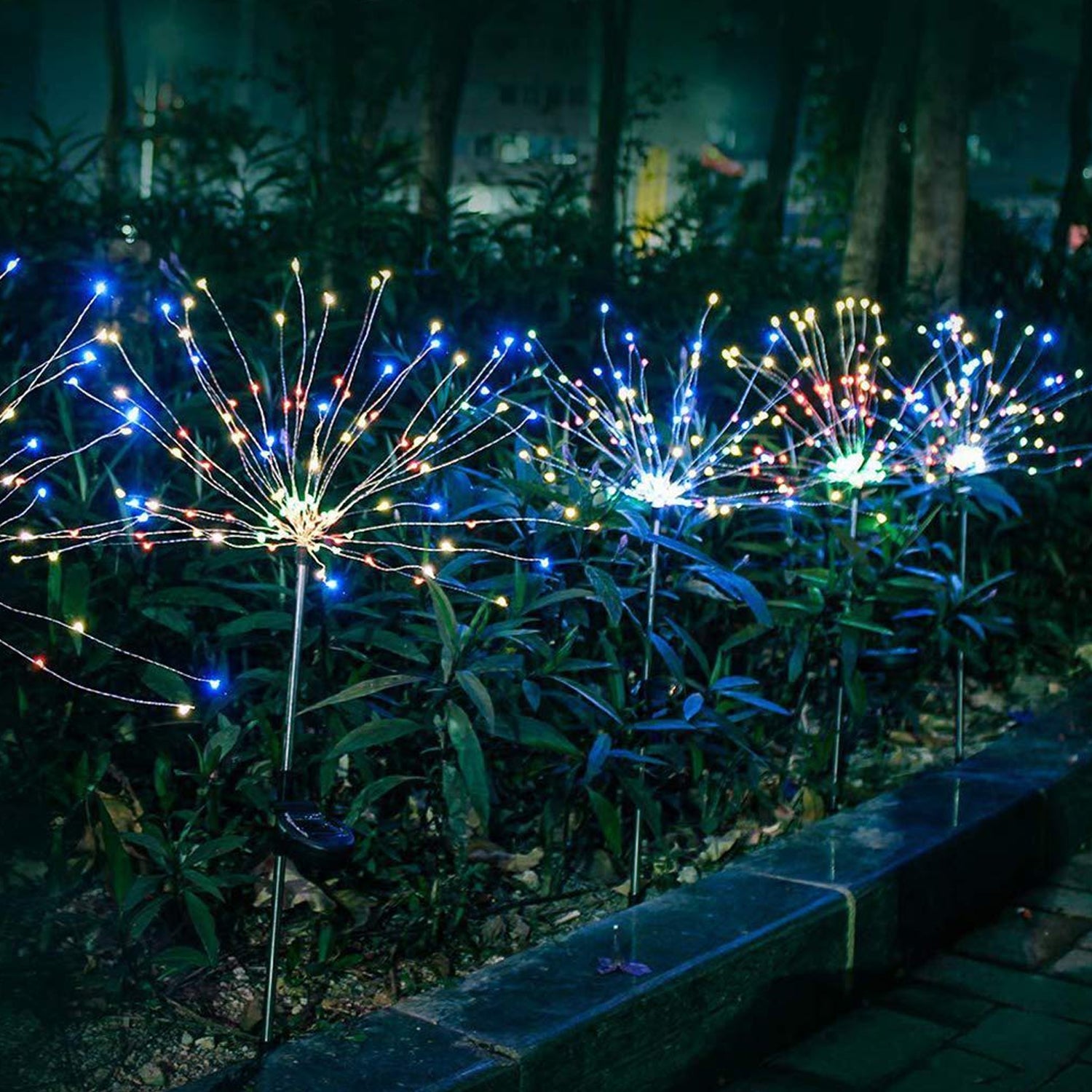 Colorful Multi Led Outdoor Solar Garden Lights (2 Pcs Set) - Springkart 