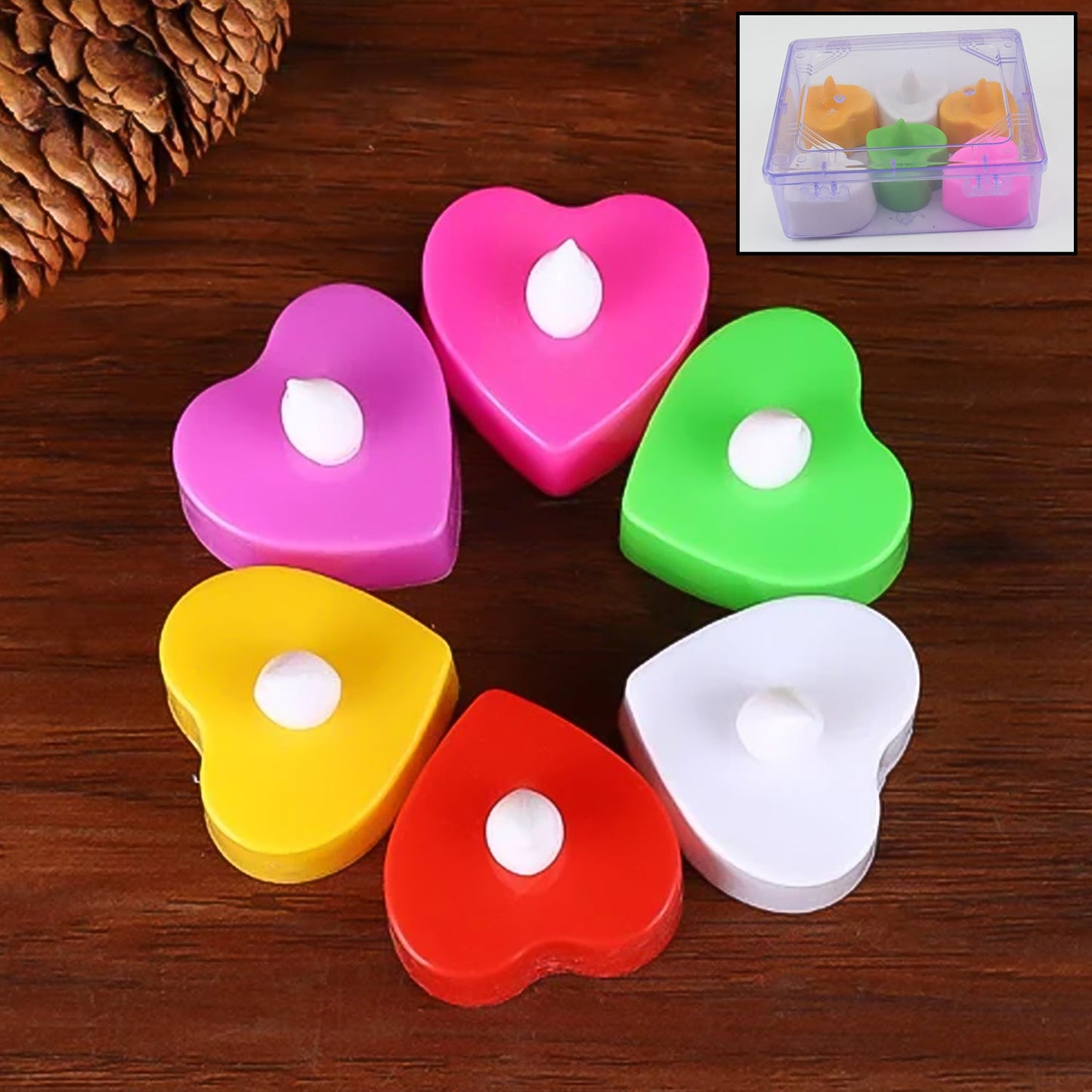 Led Tealights Smokeless Plastic Decorative Candles (Pack Of 6 Multicolor) - Springkart 