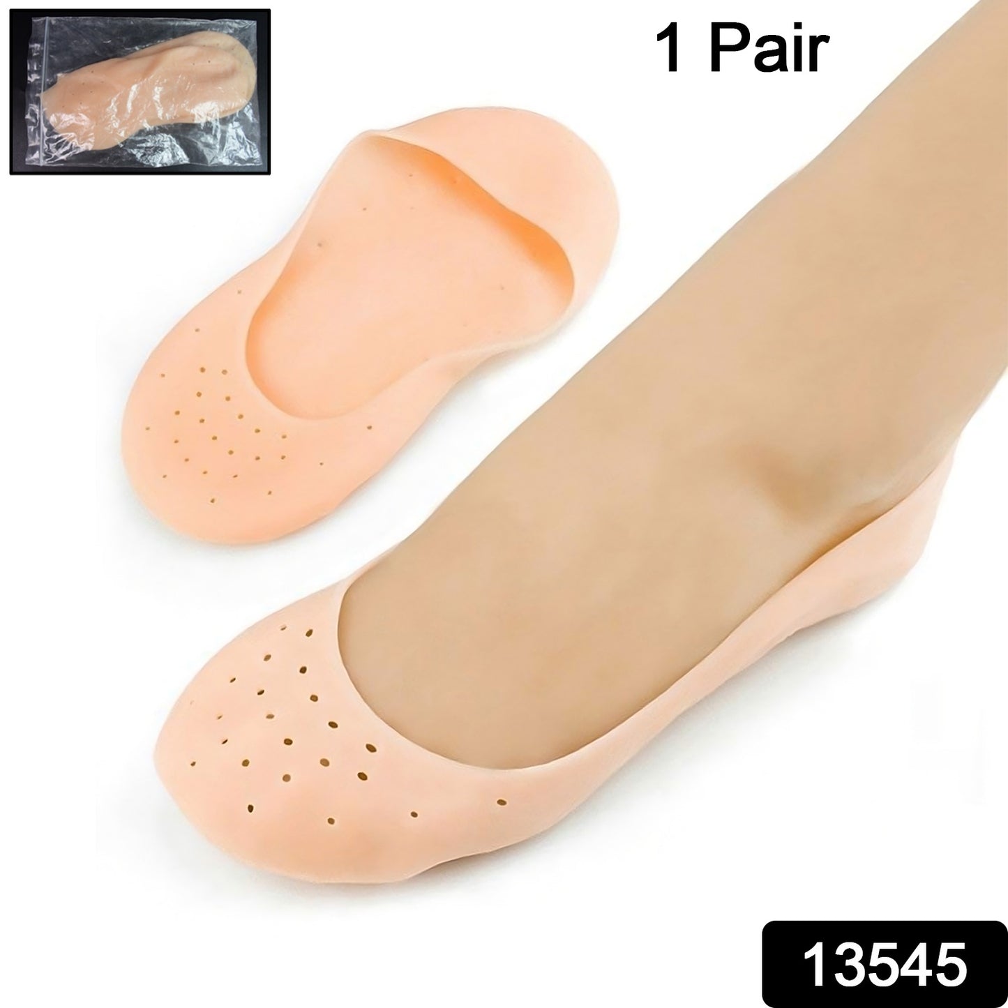 Anti-crack Full Length Silicone Foot Protector Moisturizing Socks (1 Pair Mix Size) - Springkart 