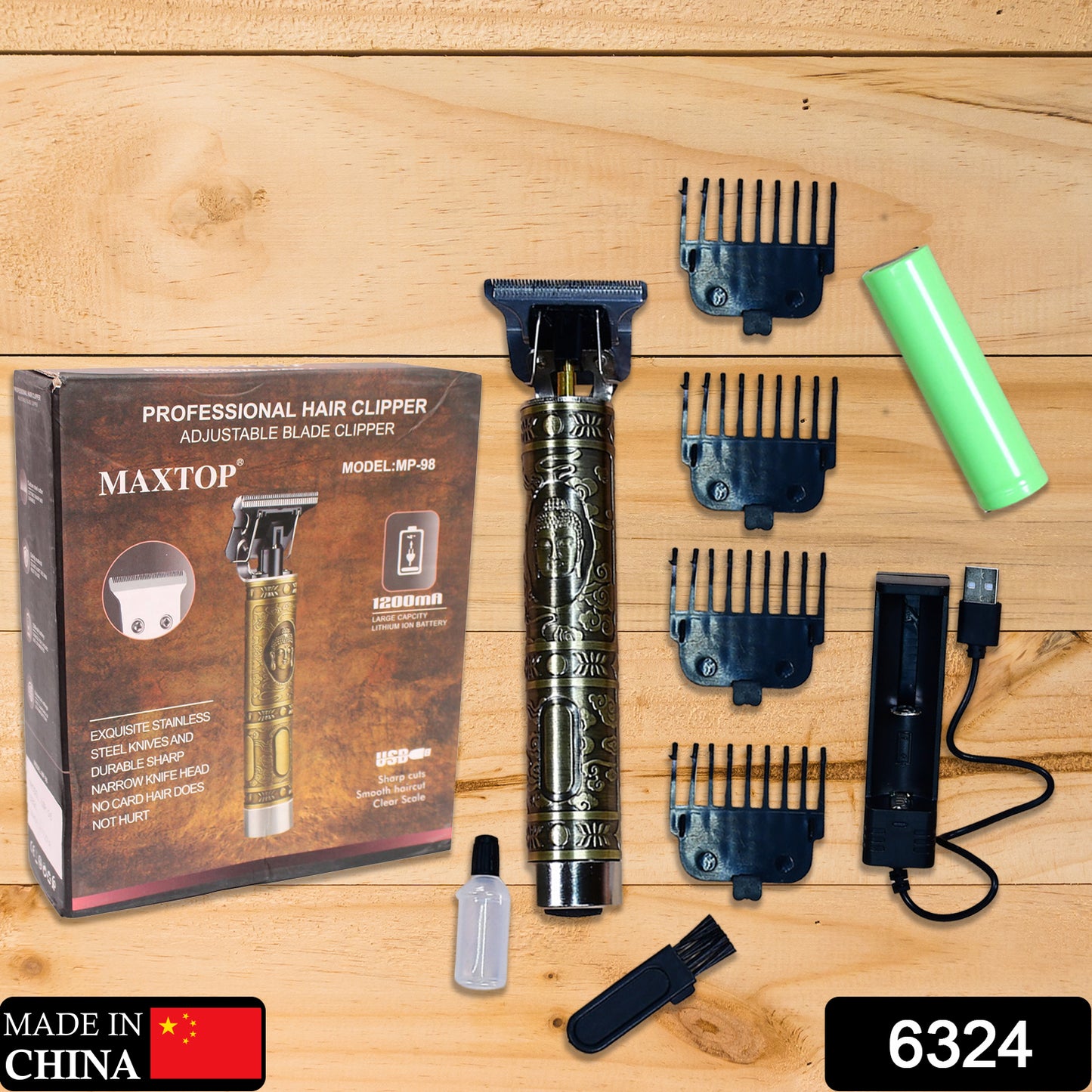 6324 Hair Trimmer For Men Hair Style Trimmer Professional Hair Clipper Adjustable Blade Clipper Shaver For Men - Springkart 