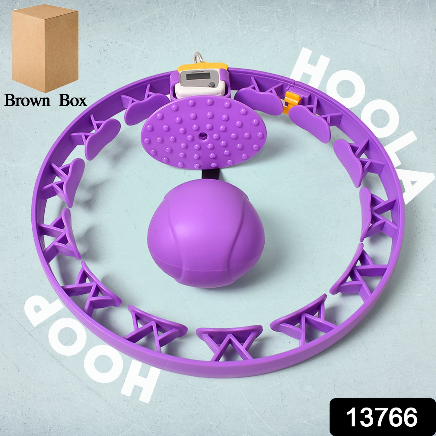 Smart Fitness Hula Hoops With Ball And Intelligent Counter (1 Pc With Brown Box) - Springkart 