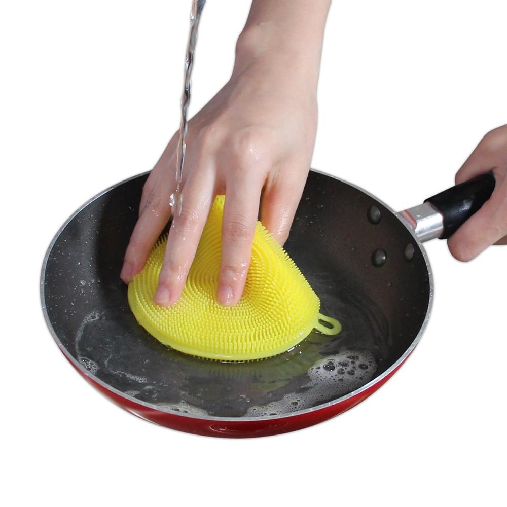 Silicone Dish Scrubber Sponge Mildew Free, Non Stick, Heat Resistant - Springkart 
