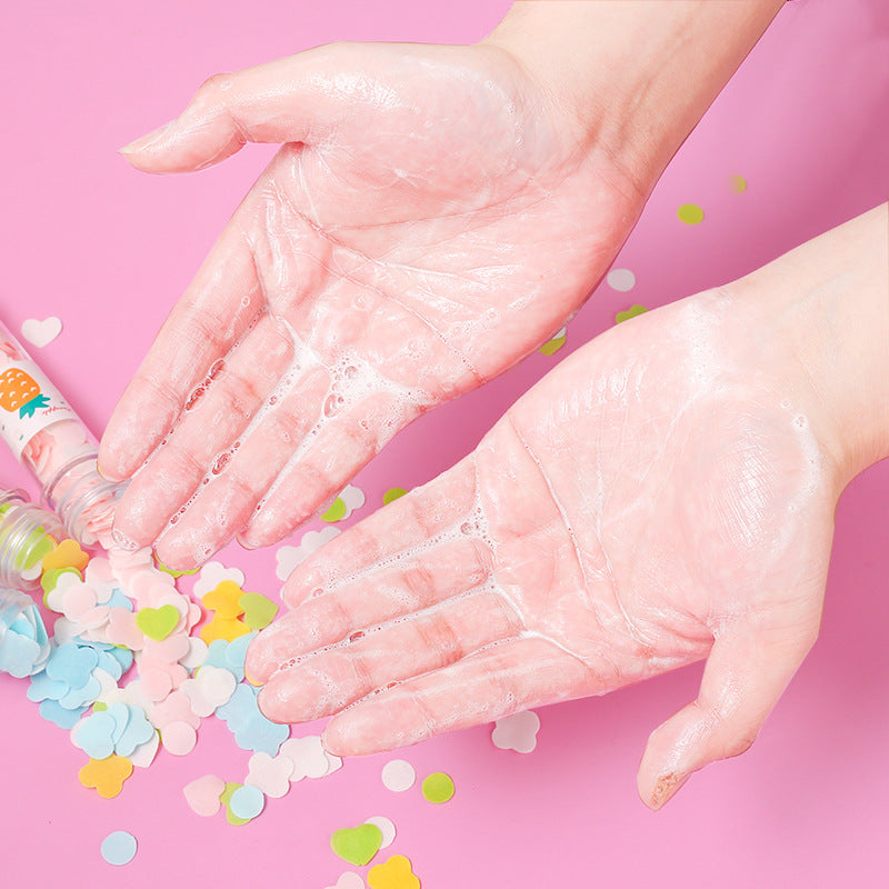 Portable Hand Washing Bath Flower Shape Paper Soap Strips In Test Tube Bottle - Springkart 