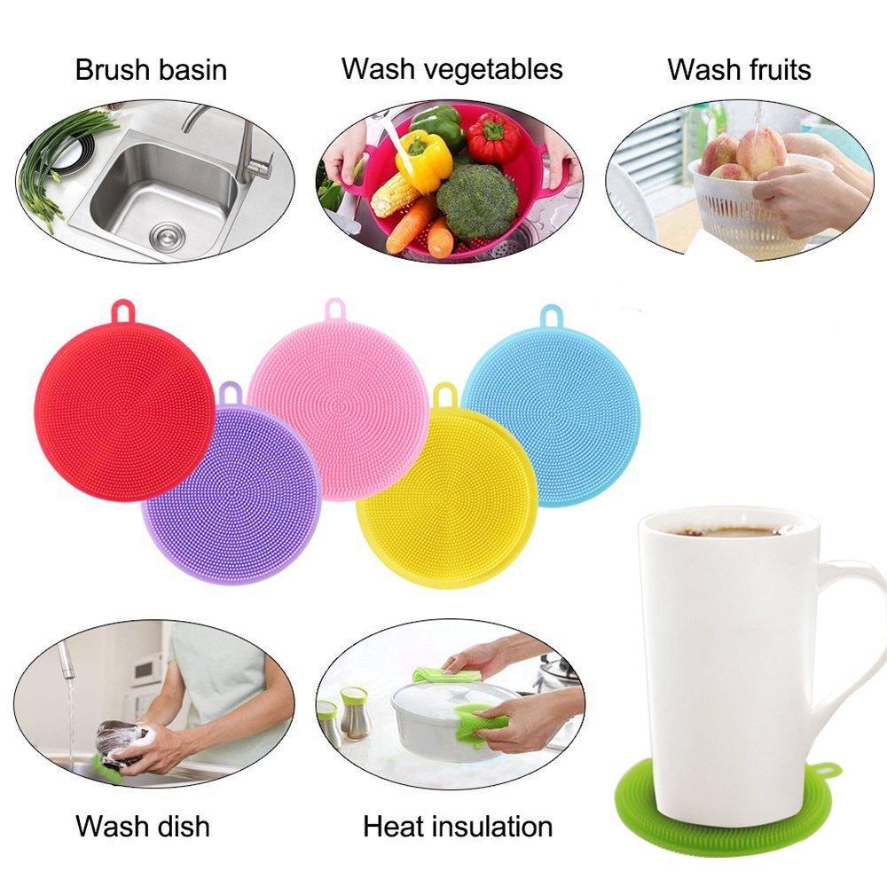 Silicone Dish Scrubber Sponge Mildew Free, Non Stick, Heat Resistant - Springkart 