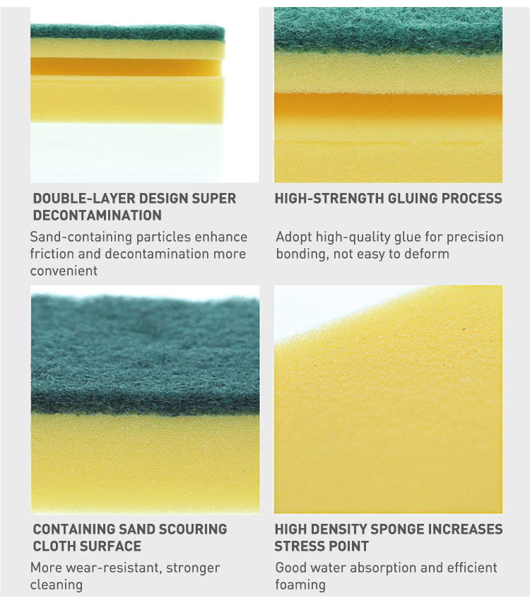 Scrub Sponge 2 in 1 PAD for Kitchen, Sink, Bathroom Cleaning Scrubber - Springkart 